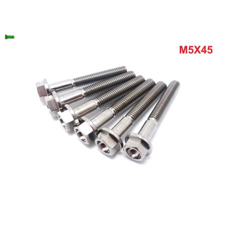 M5x45 śruba tytanowa sześciokątna z kołnierzem din 6921 śruby tytanowe gr 5